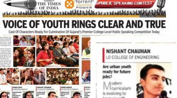 Nishant Chauhan, Sem. 5 Electrical, Semi-finalist at the TOI Extempore public speaking contest