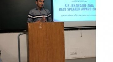 Nishant Chauhan, Sem. 5 Electrical, Finalist in S.R.Bhandari AMA Best Speaker Contest-2025