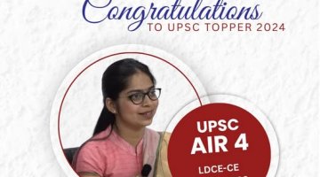 Congratulations to Margi Shah(LDCE Computer-2020 batch) for securing 4th rank in UPSC-2024.