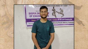 LDCE student secured an outstanding 2 Gold & 1 Silver medal in Taekwondo, GTU Inter College Sports Competition
