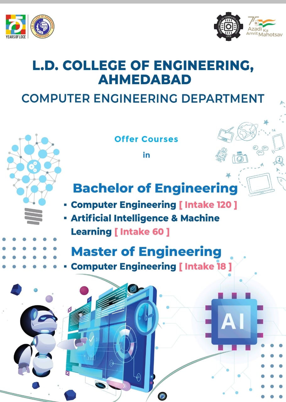 New B.E. Program - Artificial Intelligence and Machine Learning(Intake-60) start from the academic year 2022-23.